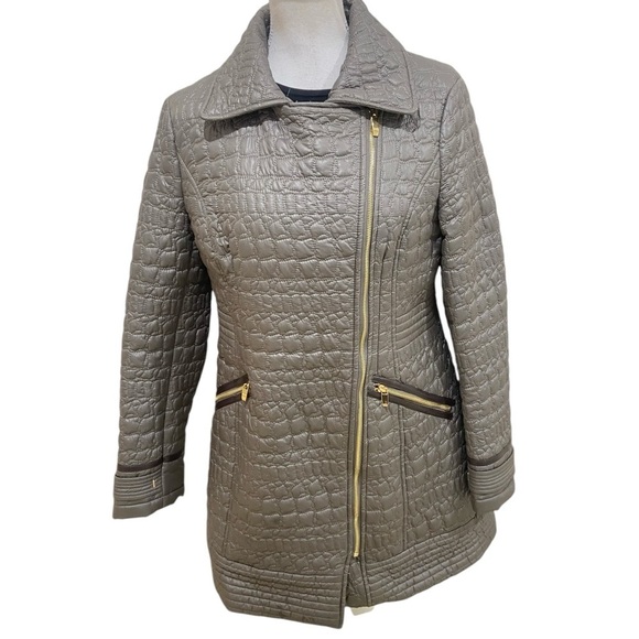 Via Spiga diamond quilted Walker zip up jacket skim latte lightweight medium - Picture 4 of 12